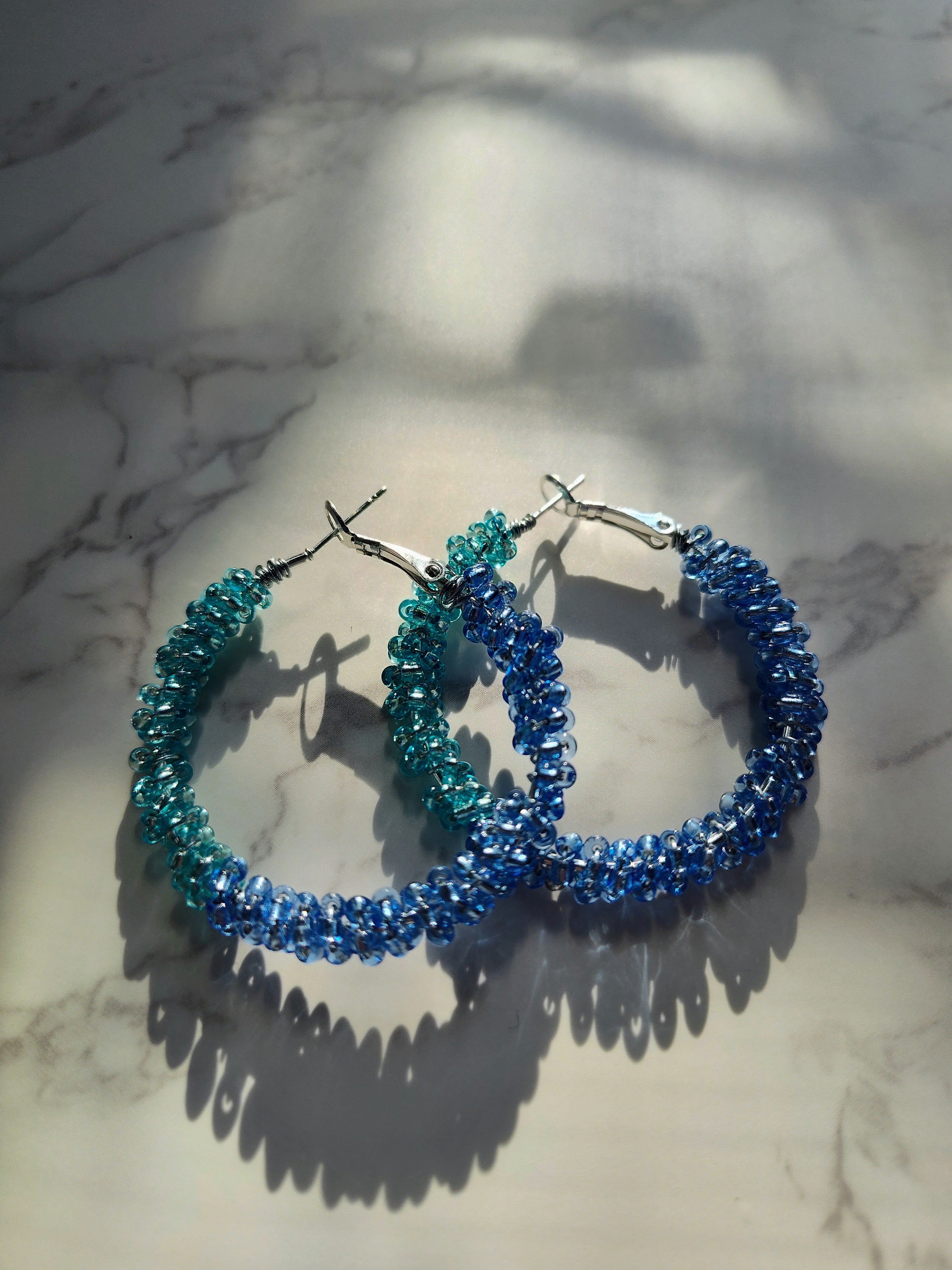 Small Blessed Blue Hoops