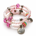 Bracelets on a white studio background